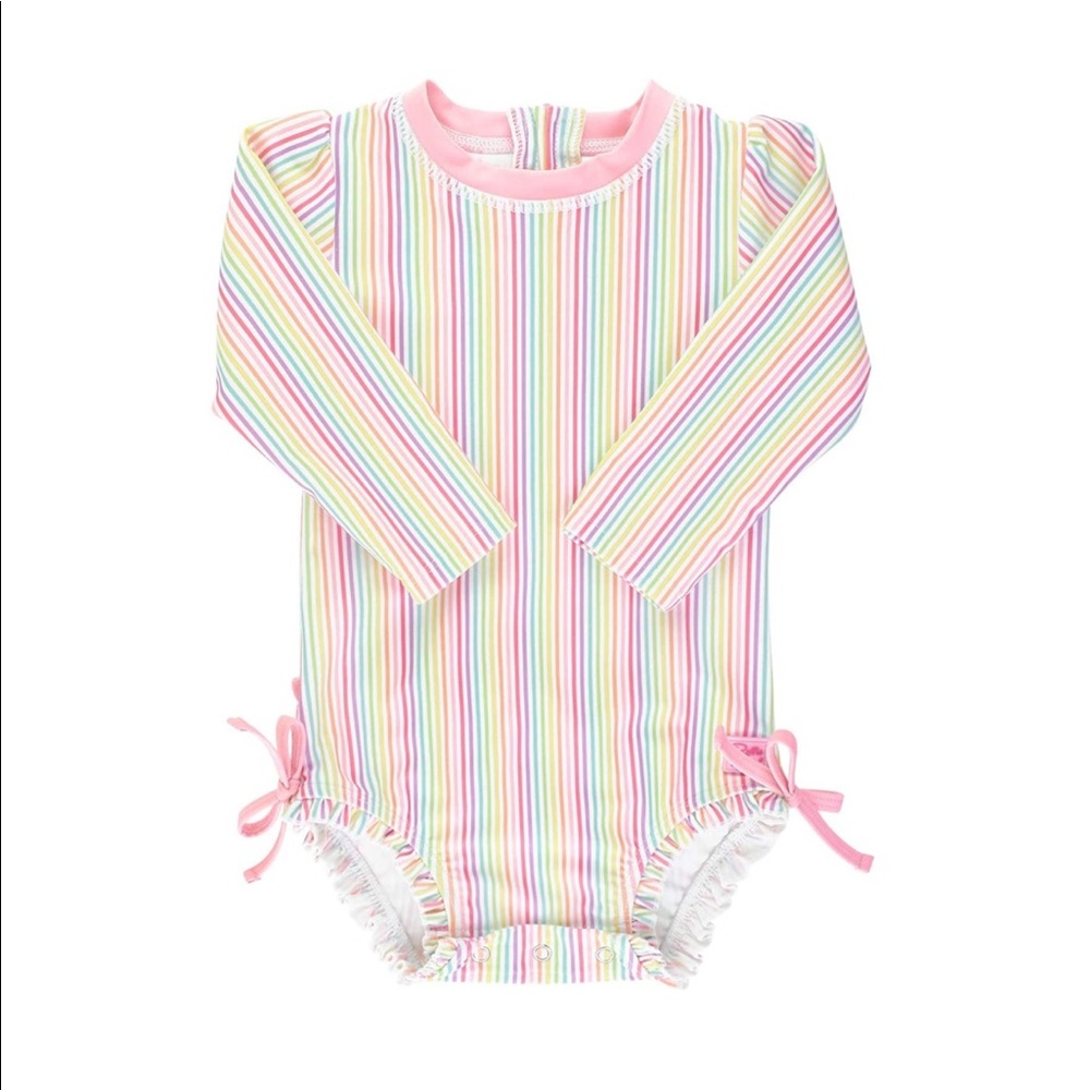 RuffleButts Long Sleeve One Piece Swimsuit